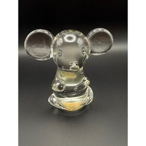 Hand Blown Glass Koala Paperweight 4in Clear Art Glass Figurine Heavy